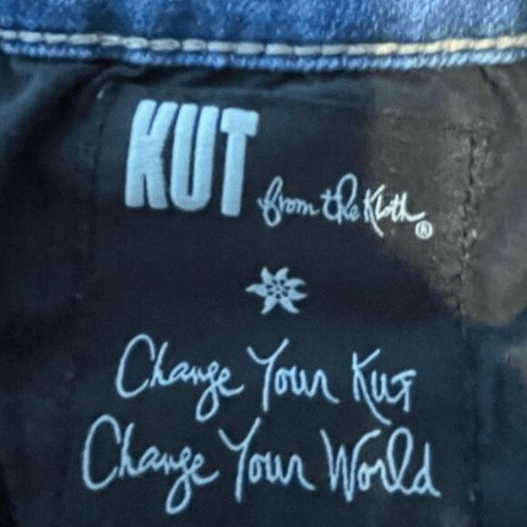 Kut From The Kloth Boyfriend Jeans Blue Medium Wash 9" Mid-Rise Distressed 16 - Picture 8 of 12